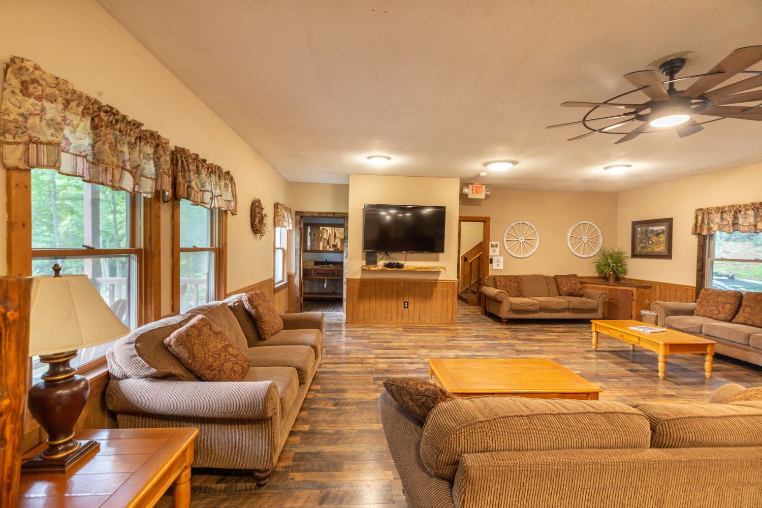 image of living room area in bunkhouse cabin